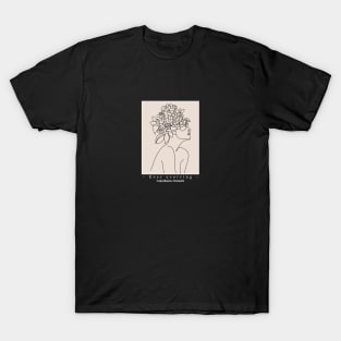 Ever evolving flower head trendy line art woman design T-Shirt